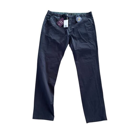 NWT Ted Baker Men's Blue Selebtt Slim Fit Stretch Cotton Chinos Pants Size 40T - Picture 1 of 5